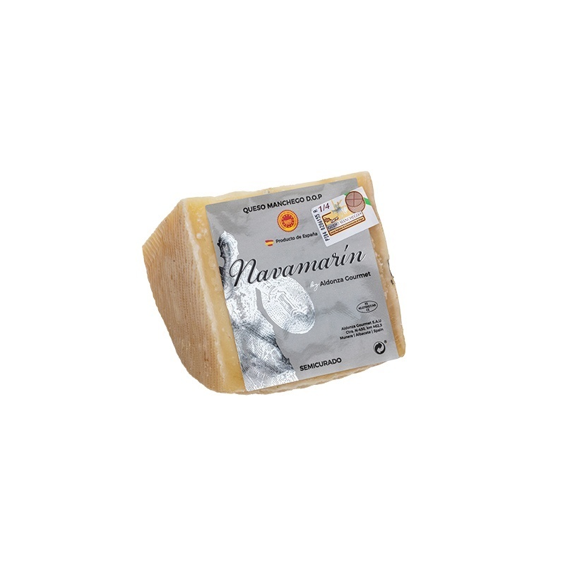 Queso Manchego D.O.P. Semicurado Navamarín (Cuña 1/4)