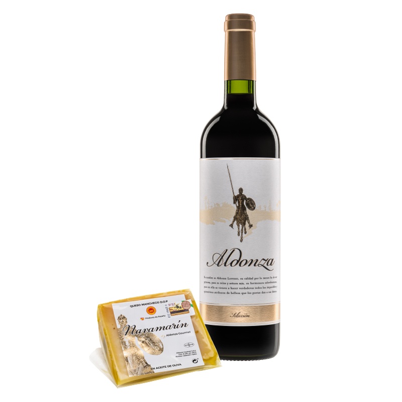 Kit 'Delicia Bronce' | Vino tinto Selección + Cuña de Queso Manchego en aceite de oliva