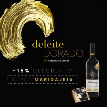 Kit Premium ‘Deleite Dorado’ | Vino tinto Navamarín + Cuña de Queso Manchego Curado